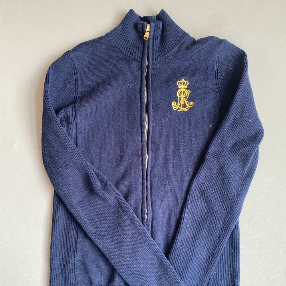 Navy blue Ralph Lauren sweater zip up!